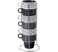 Mugs - Secret de Gourmet - Lot de 6 - Blanc - Cylindrique - Compatible lave-vaisselle