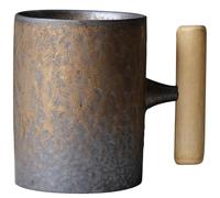 Mugs vintage tasse de café japonais, tasse en céramique vintage japonaise vintage, tasse de café en céramique résistant à la chaleur à la chaleur avec poignée en bois pour style de bureau à domicile