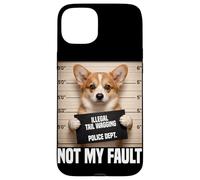Mugshot Amusant en Corgi : Le remuement illégal de la Queue n'est Pas de ma faute Coque pour iPhone 15 Plus