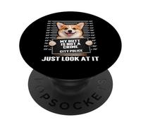 Mugshot Amusant en Corgi, Mes Fesses ne sont Pas Un Crime, il Suffit de Le Regarder PopSockets PopGrip Adhésif