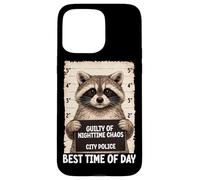 Mugshot de Raton Laveur Coupable du Chaos Nocturne, Meilleur Moment de la journée Coque pour iPhone 15 Pro Max