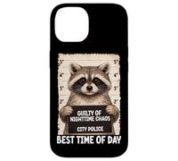 Mugshot de Raton Laveur Coupable du Chaos Nocturne, Meilleur Moment de la journée Coque pour iPhone 14