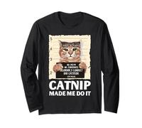 Mugshot Humour Bad Cattitude Kitty Propriétaire Animal Domestique Art Manche Longue