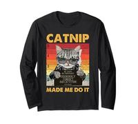 Mugshot Humour Bad Cattitude Kitty Propriétaire Animal Domestique Art Manche Longue