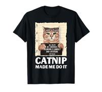 Mugshot Humour Bad Cattitude Kitty Propriétaire Animal Domestique Art T-Shirt