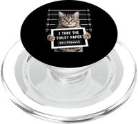 Mugshot I Tore The Toilet Paper Mug Motif Chat tigré PopSockets PopGrip pour MagSafe