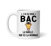 MugSmile Mug Bachelière Bac par ici la monnaie réussite diplôme Baccalauréat girafe Tasse