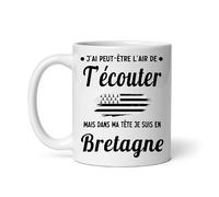 MugSmile Mug Bretagne j'ai peut-être l'air de t'écouter Tasse humour voyage