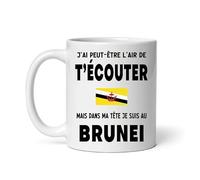 MugSmile Mug Brunei j'ai peut être l'air de t'écouter Tasse voyage Brunei