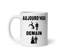 MugSmile Mug EVG drôle futur marié aujourd'hui demain Tasse EVG