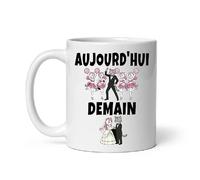 MugSmile Mug EVG humour chat futur marié aujourd'hui demain Tasse EVG