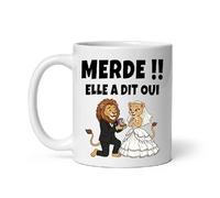 MugSmile Mug EVG humour lion elle a dit oui futur marié Tasse EVG