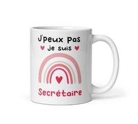 MugSmile Mug je peusecrétaire pas je suis secrétaire arc-en-ciel tasse secrétaire femme