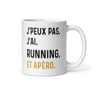 MugSmile Mug je peux pas j'ai running et apéro drôle humour tasse apéro running