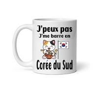 MugSmile Mug Je peux pas je me barre en Corée du Sud chat ramen voyage voyage Tasse Corée du Sud