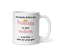 MugSmile Mug médecin princesse pas facile tasse médecin femme