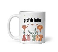 MugSmile Mug prof de latin au top fleurs boho bohème tasse femme