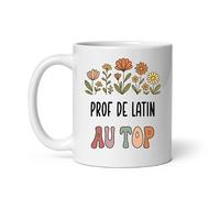 MugSmile Mug prof de latin au top fleurs boho tasse femme