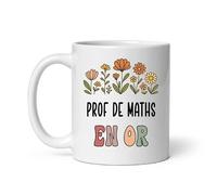MugSmile Mug prof de maths en or fleurs boho mathématiques tasse femme