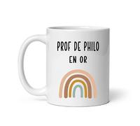 MugSmile Mug prof de philo en or arc en ciel boho tasse femme