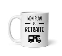 MugSmile Mug retraité camping car Mon plan de retraite humour tasse cadeau départ retraite