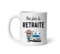 MugSmile Mug retraité camping car Mon plan de retraite tasse cadeau départ retraite