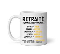 MugSmile Mug Retraite humour retraité planning hebdomadaire emploi temps drôle tasse cadeau départ retraite