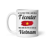 MugSmile Mug Vietnam j'ai peut-être l'air de t'écouter Tasse humour voyage