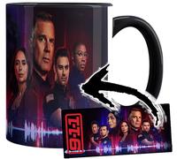 MUGSVILLE 9-1-1 911 Angela Bassett Jennifer Love Hewitt Peter Stark Ryan Guzman Tasse Ceramique Intérieure et Poignée Noire Mug