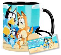 MUGSVILLE Bluey Bingo Bandit Chilli B Tasse Ceramique Intérieure et Poignée Noire Mug