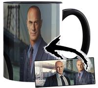 MUGSVILLE Law & Order Organized Crime Christopher Meloni Tasse Ceramique Intérieure et Poignée Noire Mug