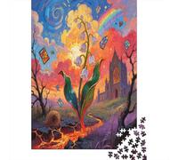 Muguet Puzzles 1000 Pièces Cadeau Unique Fleur Multicolore Fleur colorée Jeu Éducatif Challenge Toy À De Qualité Supérieure Peinture Art pour Adultes Et Enfants 70x50cm/1000p