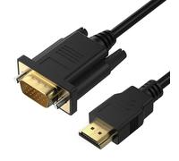 Mugust Câble adaptateur HDMI vers VGA en plaqué or,1080p-pour ordinateur de bureau,projecteur,HDTV, Raspberry Pi,Roku,Xbox (Noir)