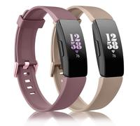 Mugust - Lot de 2 bracelets compatibles avec Fitbit Inspire/Ace 2, bracelet de rechange en silicone souple pour sport, MilkTe Fumée Violette, Petit