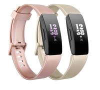 Mugust Lot de 2 bracelets de rechange compatibles avec Fitbit Inspire/Inspire HR/Inspire 2, bracelet de rechange en silicone souple pour Fitbit Inspire/Inspire HR/Inspire 2/Ace 2 (or rose + or, taille