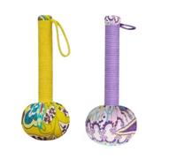 Mugwort Health Marteau de massage avec remplissage d'armoise vieilli, poignée enveloppée de corde, outil de taraudage complet du corps, plusieurs styles disponibles, longueur 26 cm (jaune + violet, 31