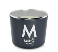 MUHA' | Bougie parfumée en verre gris, parfum fleurs de coton, parfum pour ambiances, taille de 500 g