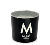 MUHA' | Bougie parfumée en verre noir, parfum bois et thé, parfum pour ambiances, format de 270 g