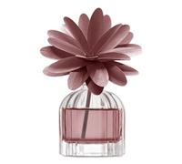 Muhà Diffuseur de parfum 60 ml. Flower Diffuser fabriqué en verre et bois, dimensions : 118 x 139 x 152 mm. Objet de couleur bordeaux et écrasement : grenade. La référence est h10