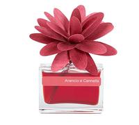 MUHA' | Parfum d'ambiance Flower Diffuser, parfum orange et cannelle, diffuseur d'ambiance avec fleur en bois de bouleau, format de 30 ml