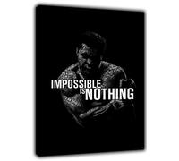 Muhammad ALI « Impossible is Nothing » Impression sur toile encadrée Décoration de la maison 30 x 20 cm - 18 mm de profondeur