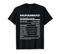 Muhammad Valeur Nutritive Nom Drôle T-Shirt Graphique avec Valeur