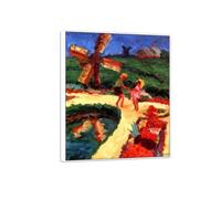 MUHJDYC Abstrait Célèbre D’art Mural Impression sur Toile Reproduction-Blanc Cadre Paysage Tableau Décoration Salon(Plaisirs d'été pour enfants) 70x85cm