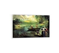 MUHJDYC Édouard Manet Célèbre D'art Mural Tableau Impression sur Toile-Blanc Cadre Image Décoration Salon-Reproduction(Pêche) 40x65cm