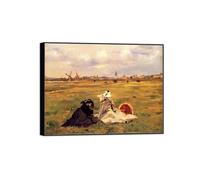 MUHJDYC Édouard Manet Célèbre D'art Mural Tableau Impression sur Toile-Noir Cadre Image Décoration Salon-Reproduction(Hirondelles) 20x25cm