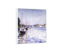 MUHJDYC Gustave Caillebotte Célèbre D'art Tableau-Impressions sur Toile Reproduction-Blanc Cadre Affiche Décoration Salon Prêt à Accrocher(bateaux à Argenteuil) 30x35cm