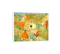 MUHJDYC Paul Klee Célèbre D'art Tableau Reproduction-Cadre Blanc Impressions sur Toile Decoration Murale Salon-jardins du sud 70x85cm-27x33in