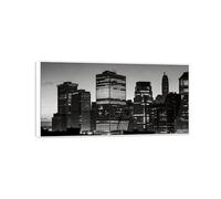 MUHJDYC Paysage Urbain Impression sur Toile-Bâtiments Ville-Cadre Blanc Panoramique Tableau Decoration Murale Salon Chambre Bureau 60x120cm