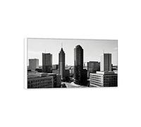 MUHJDYC Paysage Urbain Impression sur Toile-Bâtiments Ville horizon-Cadre Blanc Panoramique Tableau Decoration Murale Salon Chambre Bureau 60x110cm