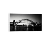 MUHJDYC Paysage Urbain Impression sur Toile-Bâtiments Ville Sydney-Cadre Blanc Panoramique Tableau Decoration Murale Salon Chambre Bureau 50x90cm